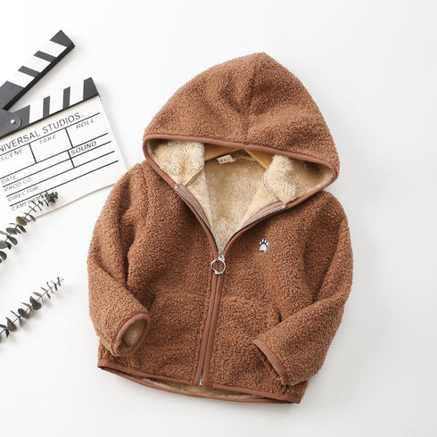 Flannel Hooded Cardigan Coat